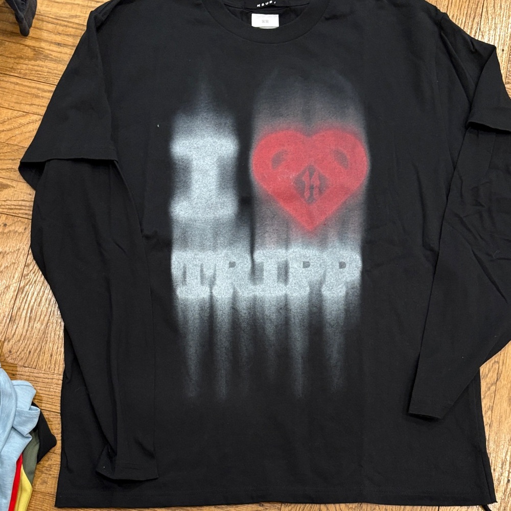 Ksubi Black Long Sleeve Tee with Red and White Graphic